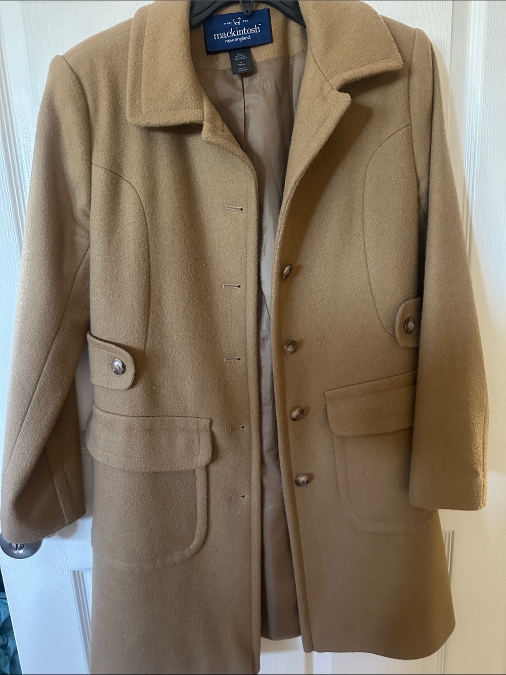 Vintage Mackintosh Camel Wool-Blend Pea Coat